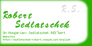 robert sedlatschek business card